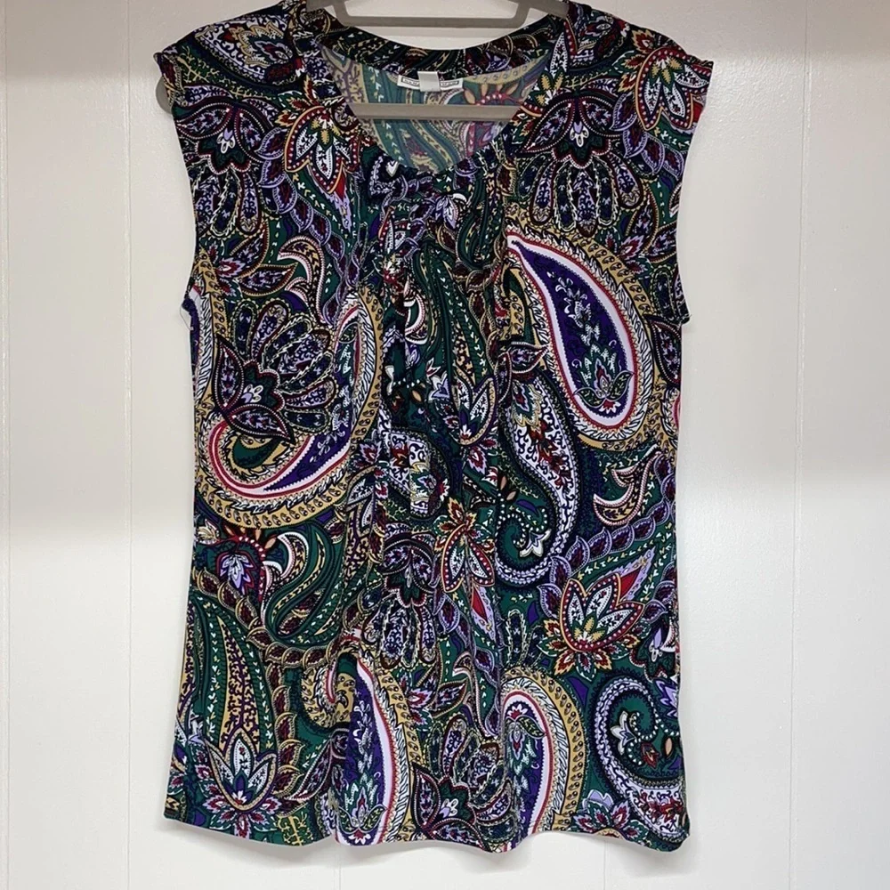 Dana Buckman Sleeveless Top Sz M - Picture 8 of 9